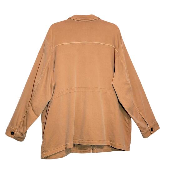 J. Jill Anorak Utility Jacket Button Front Drawstring Waist Tan 3X Chic Casual - Picture 10 of 16